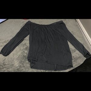 A off the shoulder flowery long sleeve